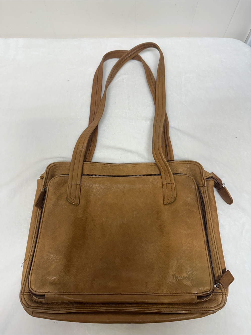 Tignanello Camel/Tan Leather Dual-Strap Shoulder Bag